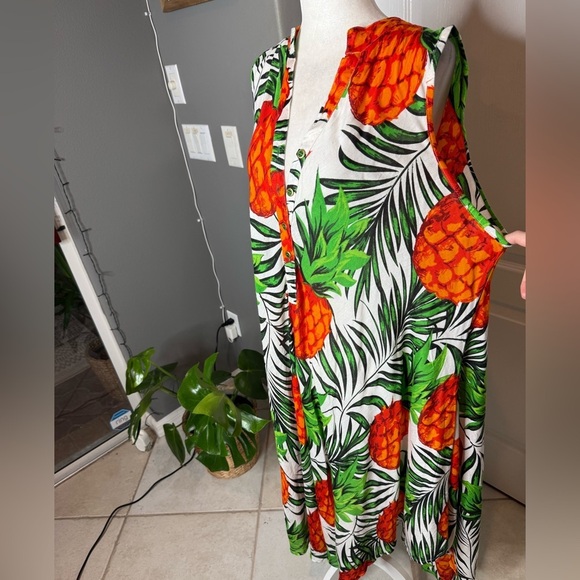 Tropical Pineapple Print Swim Coverup 3X NWT Beach Coverup - Picture 11 of 13